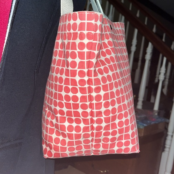 Kate Spade   Pink Noel  Shoulder bag  small tote  Geometric pattern canvas  VGUC - Picture 8 of 17